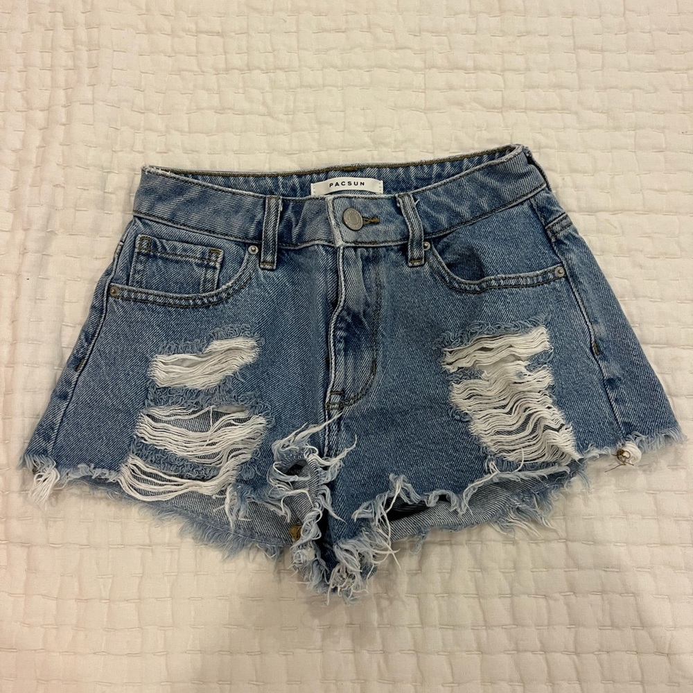 PacSun Distressed Blue Jean Shorts